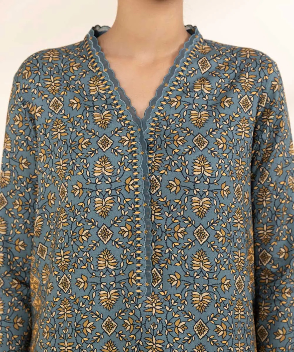 3 Piece - Embroidered Linen Suit