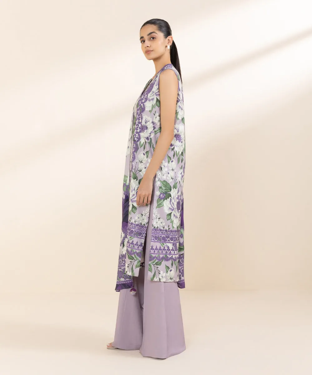 3 Piece - Printed Linen Suit
