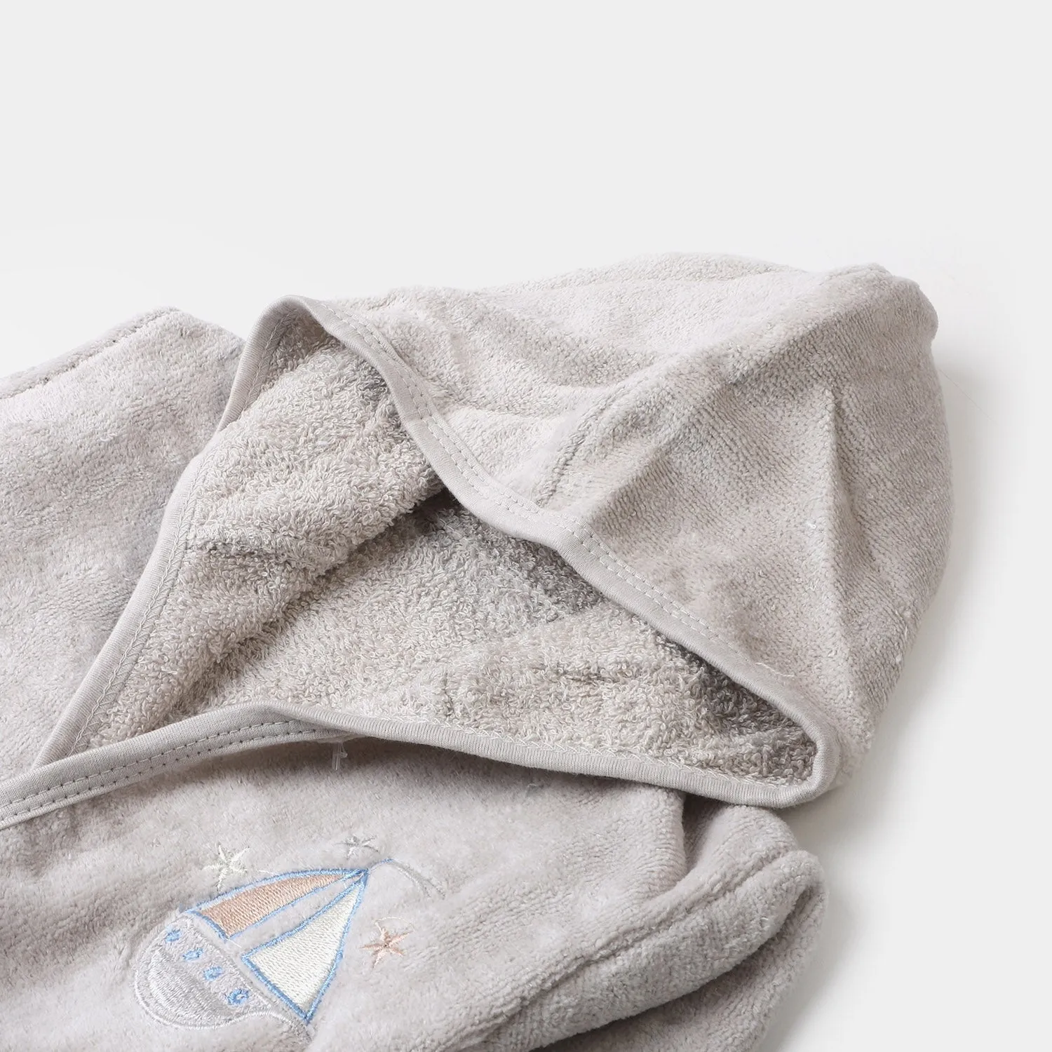 Baby Cotton Hooded Bath Gown - Grey