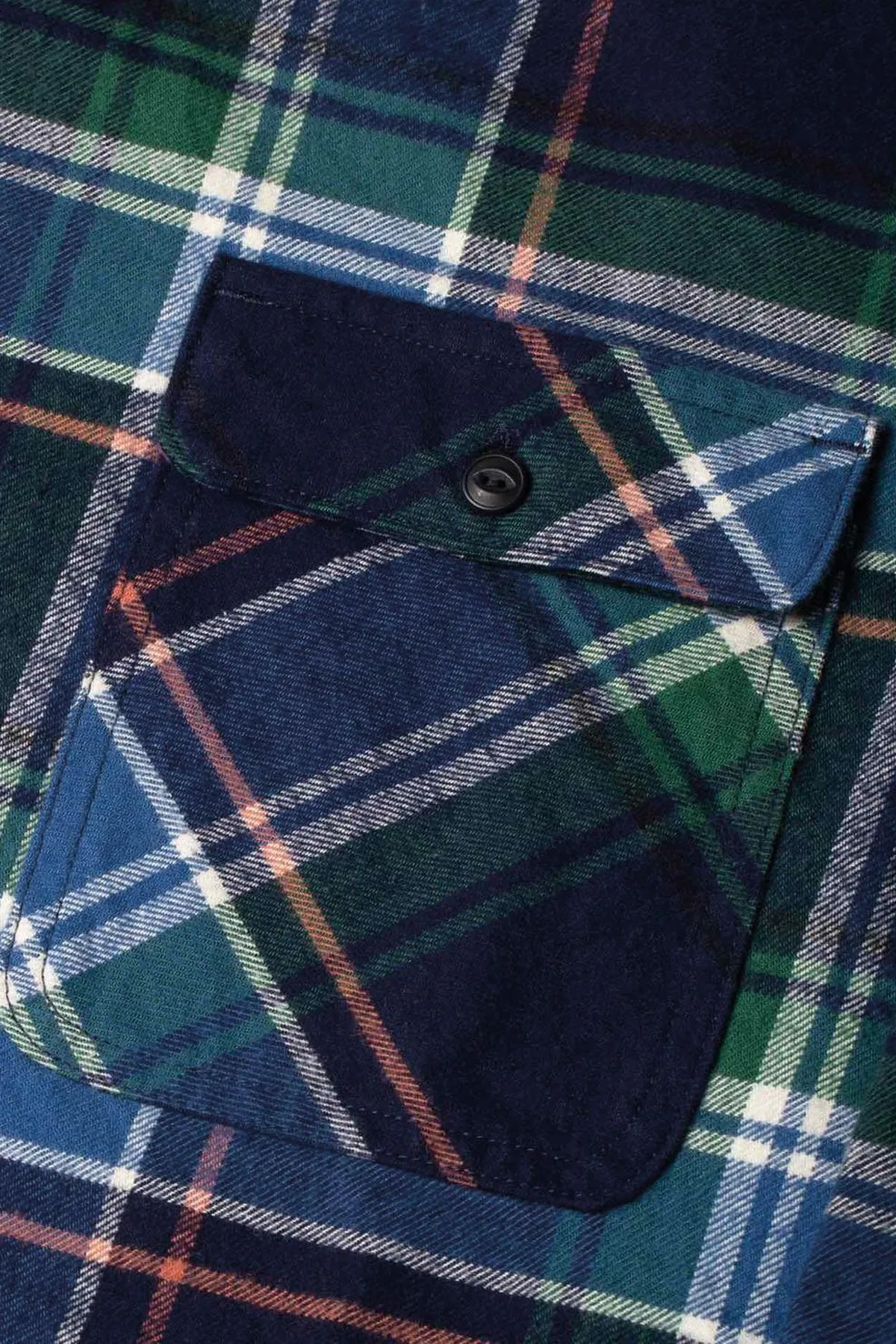 Benzak - BWS-01 WORK SHIRT 8 oz. Blue & Green Check Flannel