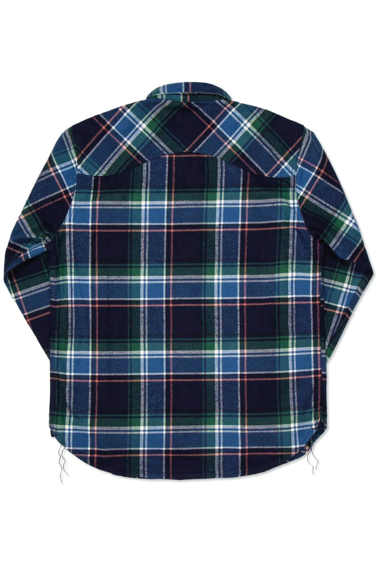 Benzak - BWS-01 WORK SHIRT 8 oz. Blue & Green Check Flannel