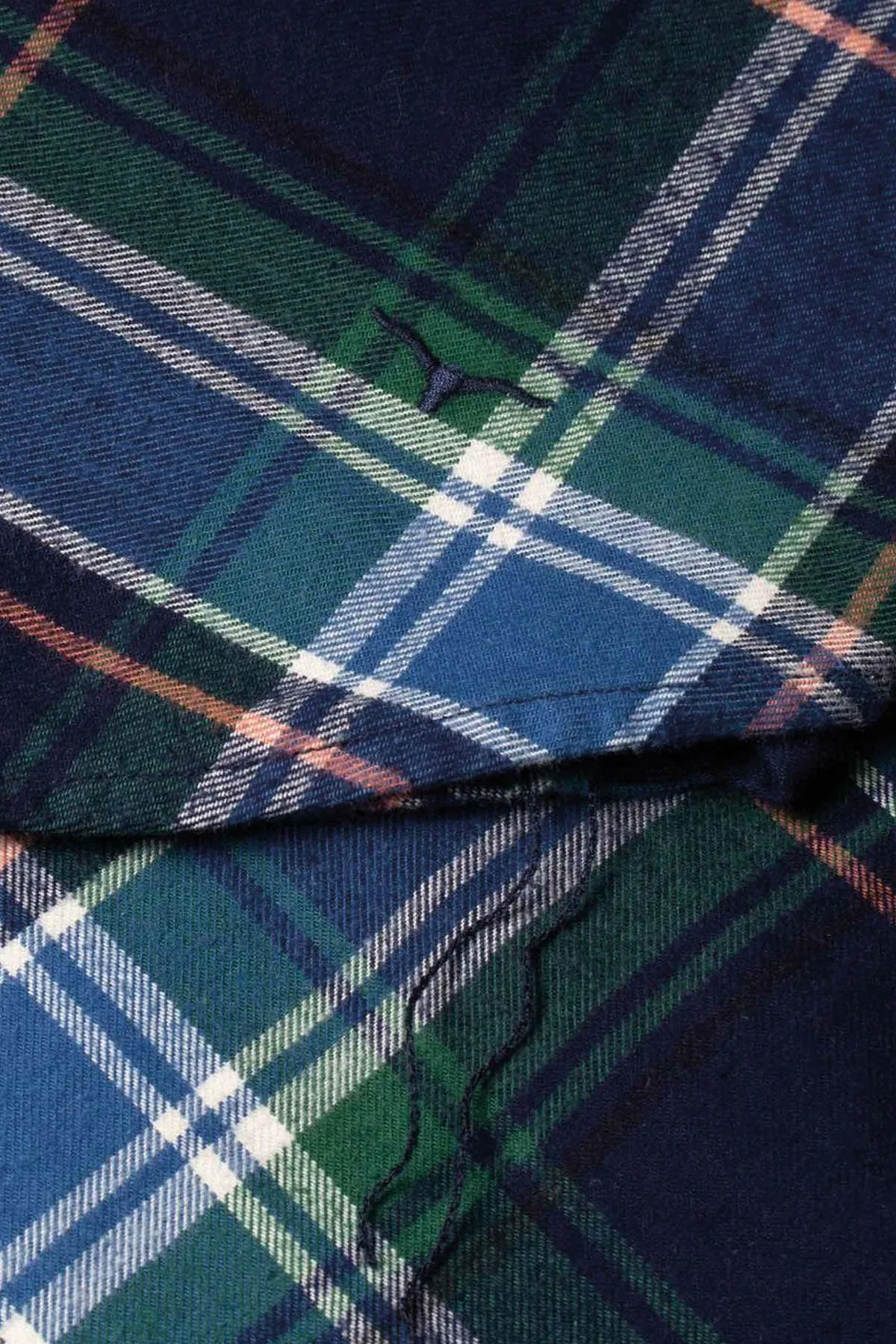 Benzak - BWS-01 WORK SHIRT 8 oz. Blue & Green Check Flannel