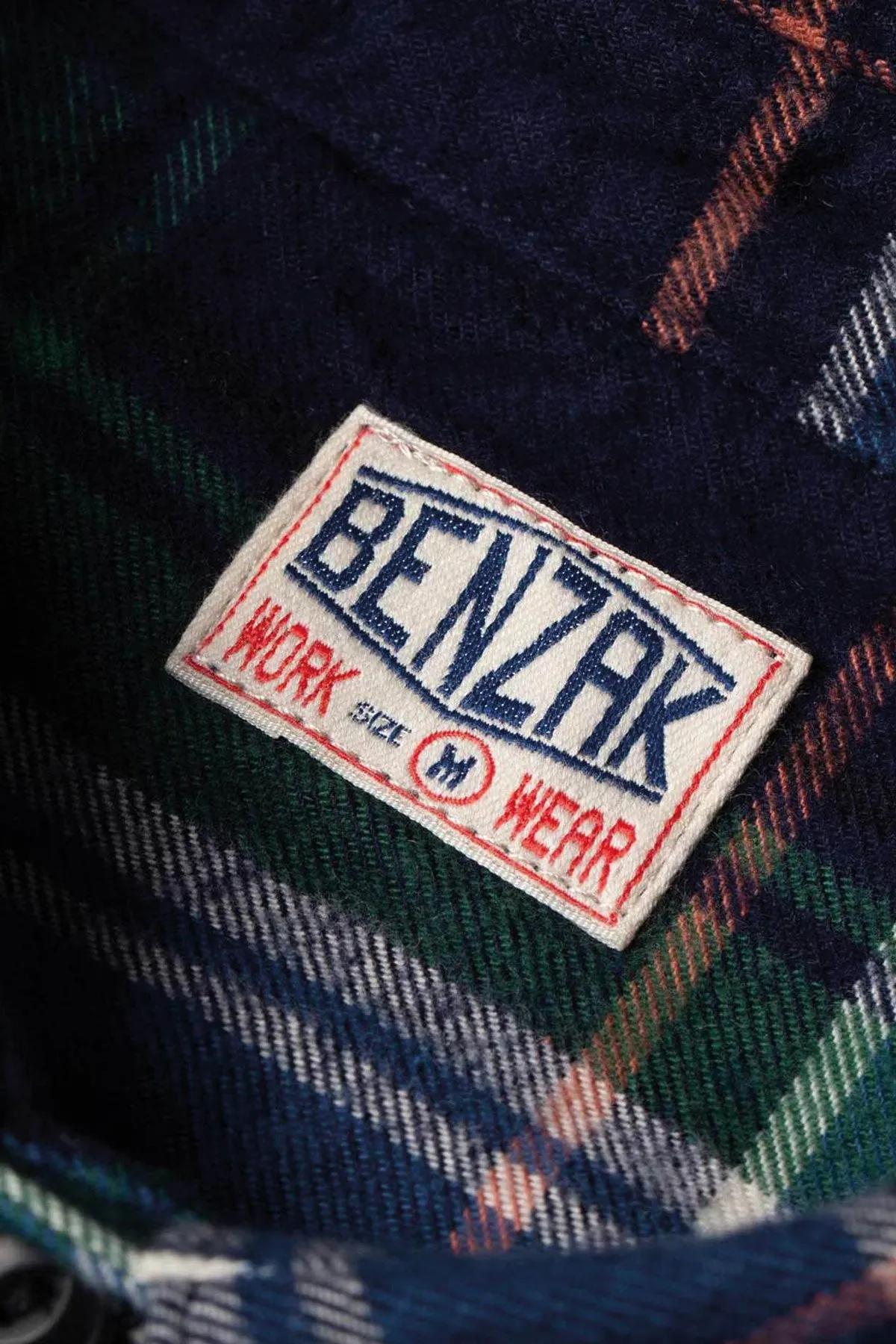 Benzak - BWS-01 WORK SHIRT 8 oz. Blue & Green Check Flannel