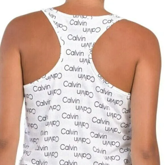 Calvin Klein Carousel Double Logo print Sleep Tank and Shorts Pj Set
