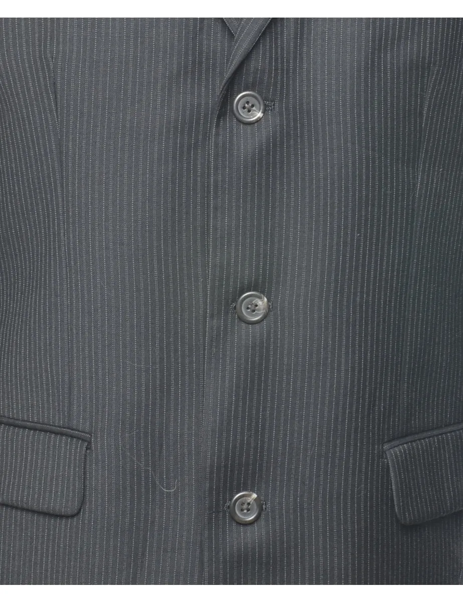 Chaps Pinstriped Black Blazer - M