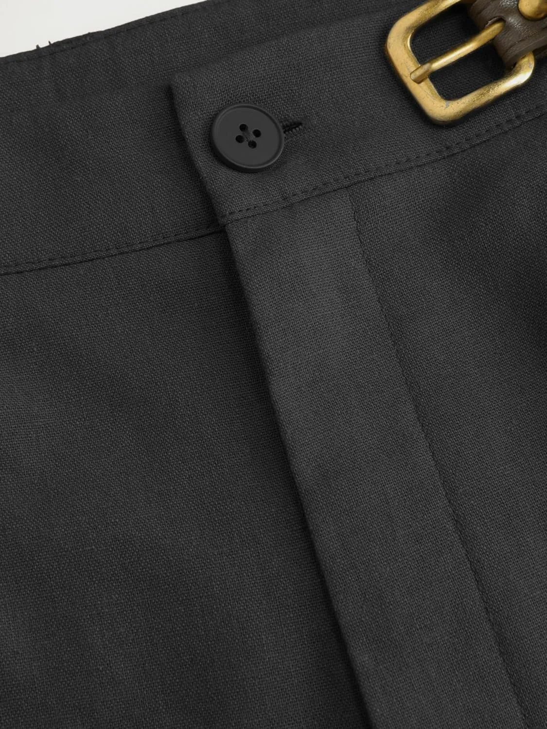 CIDER Solid Linen Blend Belted Wide Leg Pants