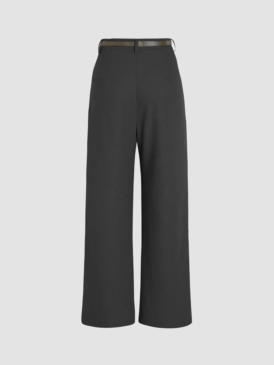 CIDER Solid Linen Blend Belted Wide Leg Pants
