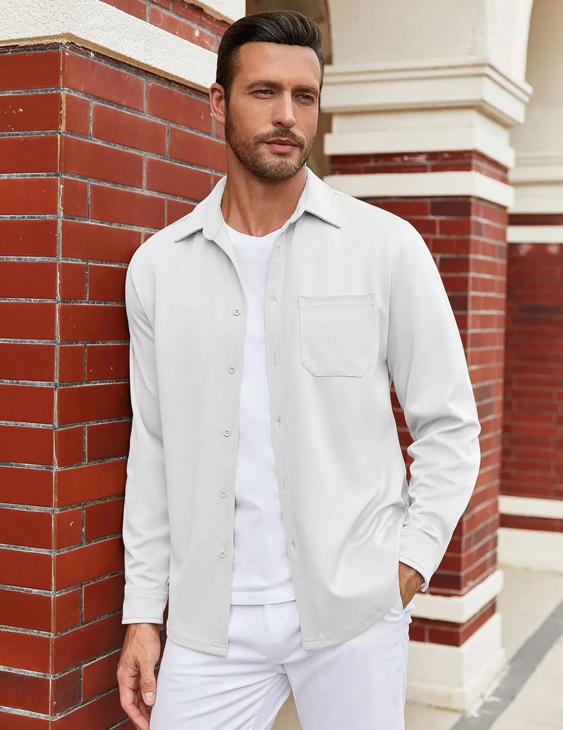COOFANDY Mens Long Sleeve Casual Button Down Shirt Wrinkle Free Untucked Dress Shirts