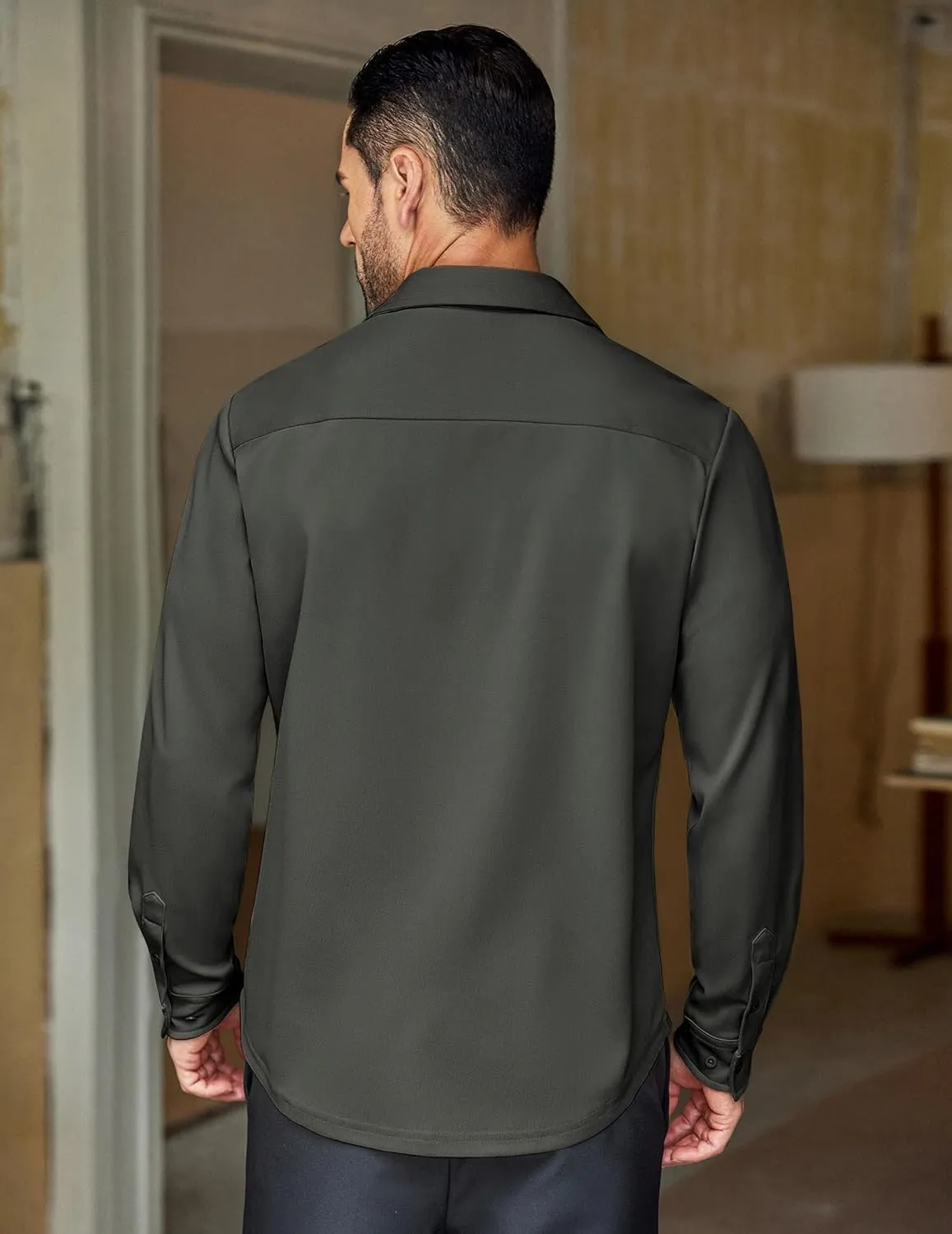 COOFANDY Mens Long Sleeve Casual Button Down Shirt Wrinkle Free Untucked Dress Shirts