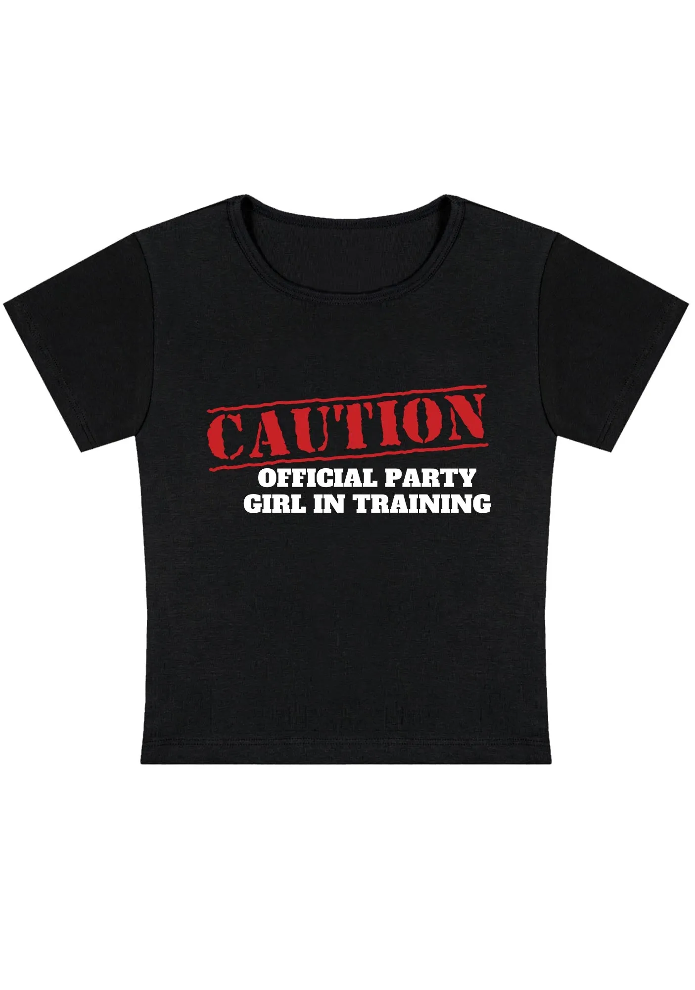 Curvy Caution Official Party Girl In Training Baby Tee