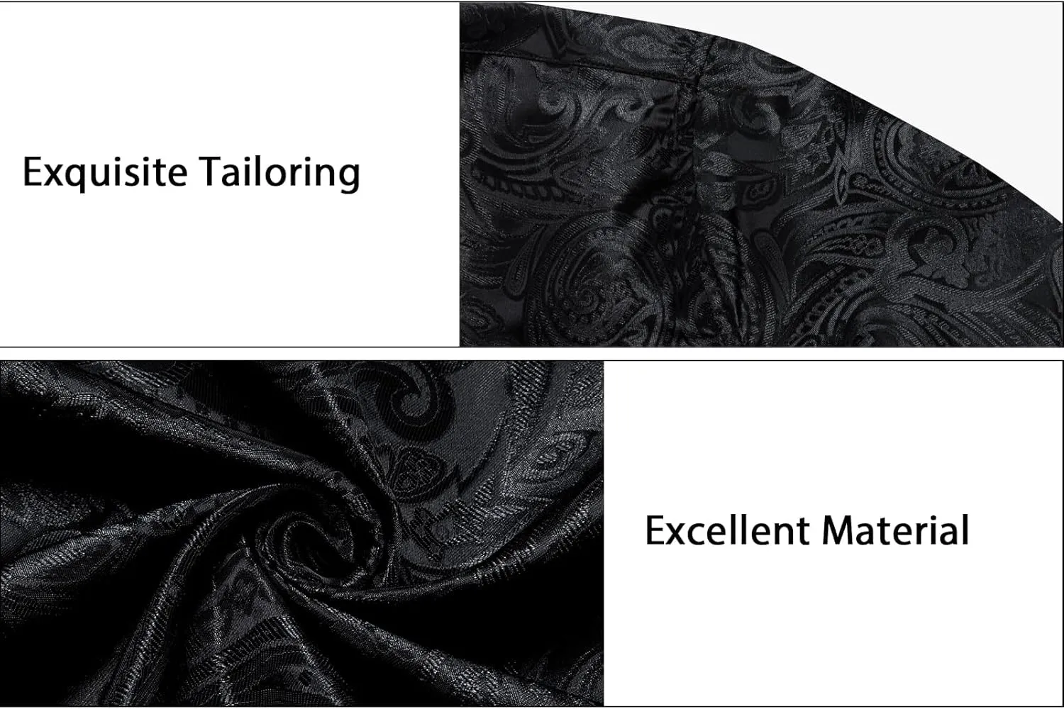 DiBanGu Silk Paisley Dress Shirts for Men Long Sleeve Button Down Shirt Casual Regular Fit Mens Shirts Wedding Party