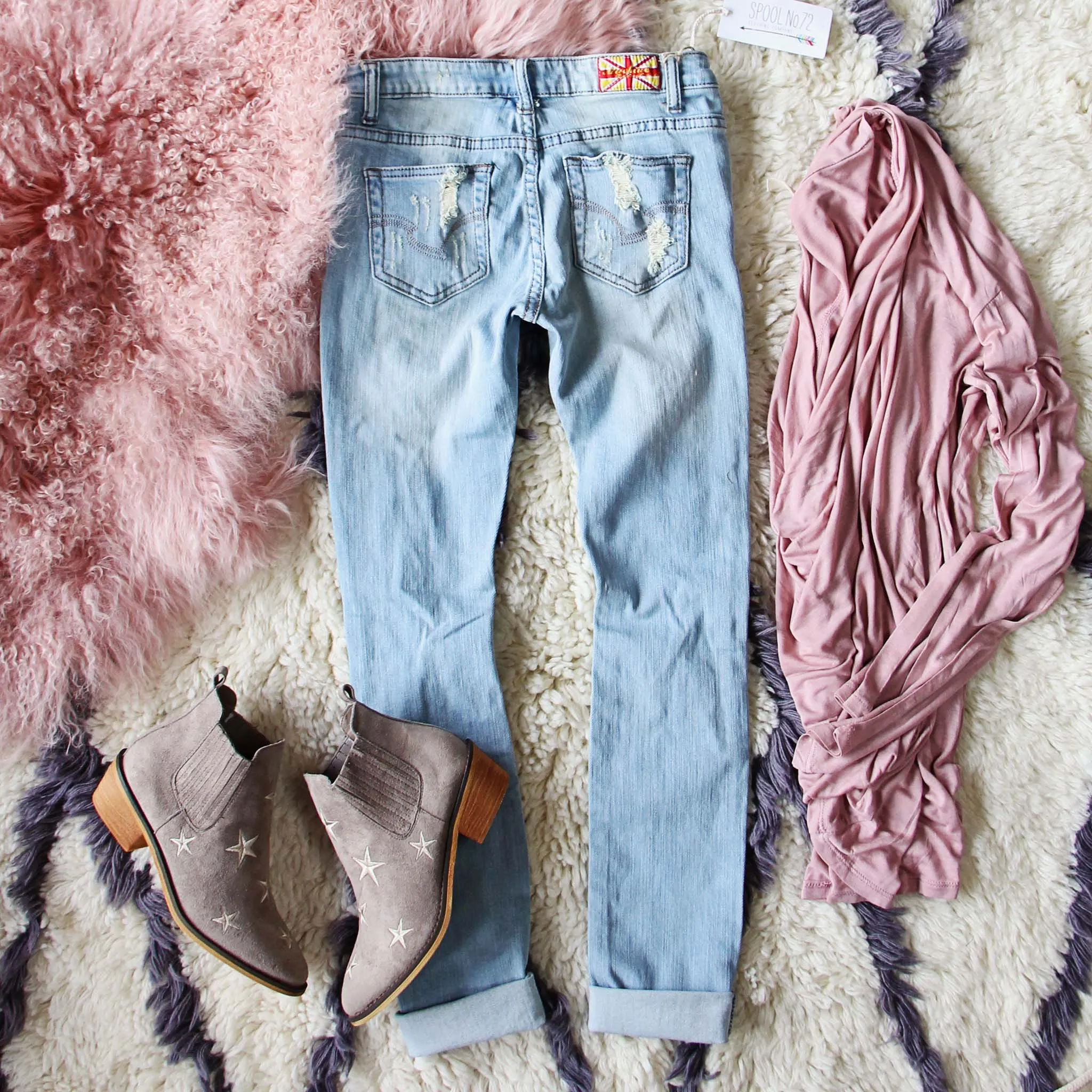 Dreamy Sky Distressed Jeans