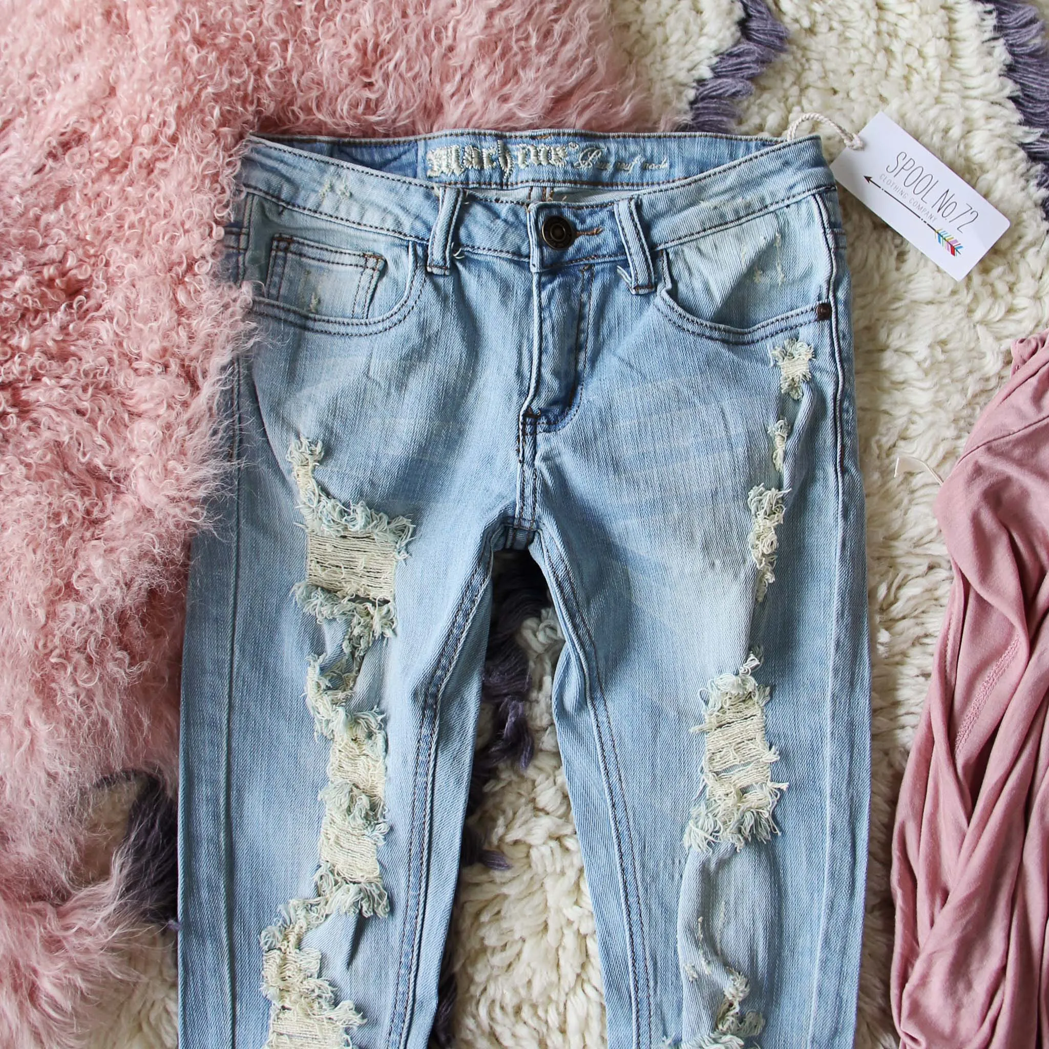 Dreamy Sky Distressed Jeans