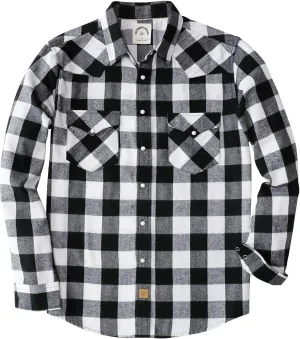 Dubinik Flannel Shirt for Men Western Cowboy Pearl Snap Shirts for Men Long Sleeve Vintage Buttons Down Plaid Shirt
