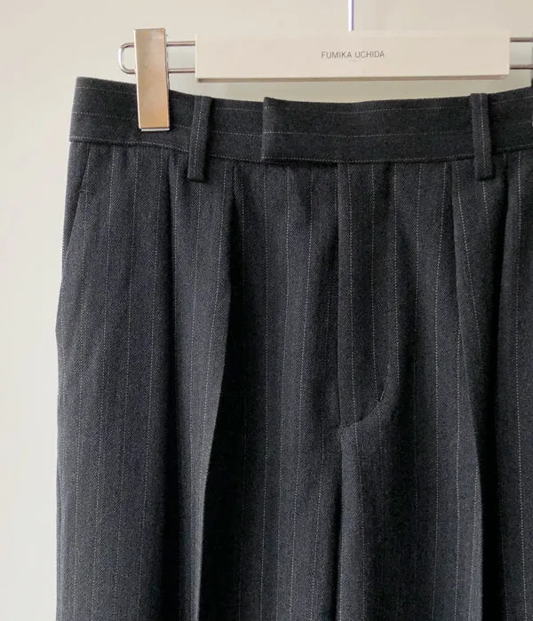 FUMIKA_UCHIDA/Thick 2Types Pinstriped/WIDE SLACKS(THIN stripes/WHT line)