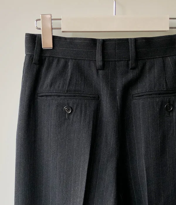 FUMIKA_UCHIDA/Thick 2Types Pinstriped/WIDE SLACKS(THIN stripes/WHT line)