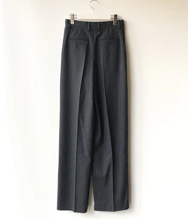 FUMIKA_UCHIDA/Thick 2Types Pinstriped/WIDE SLACKS(THIN stripes/WHT line)