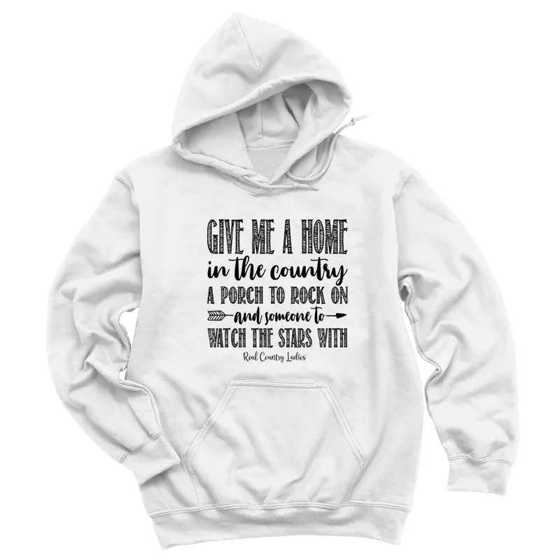 Give Me A Home In The Country Black Print Hoodies & Long Sleeves
