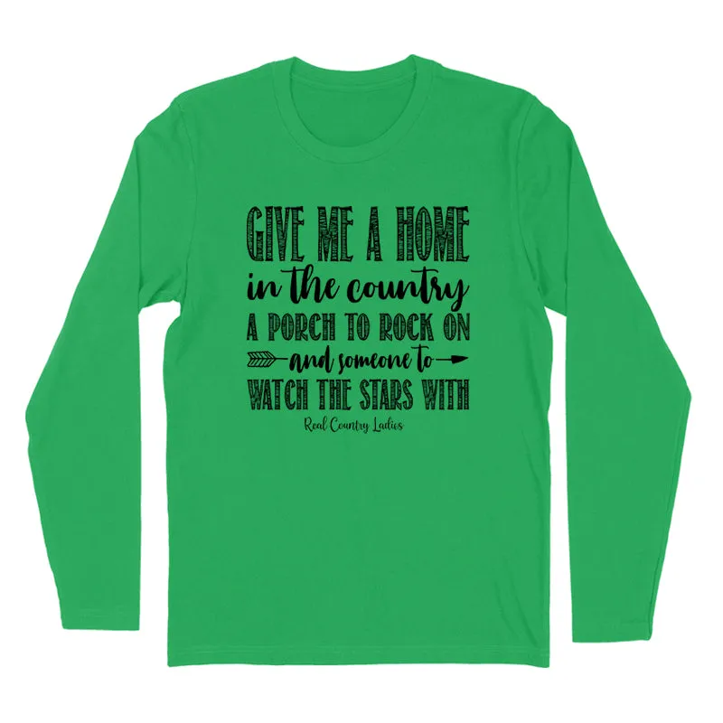 Give Me A Home In The Country Black Print Hoodies & Long Sleeves