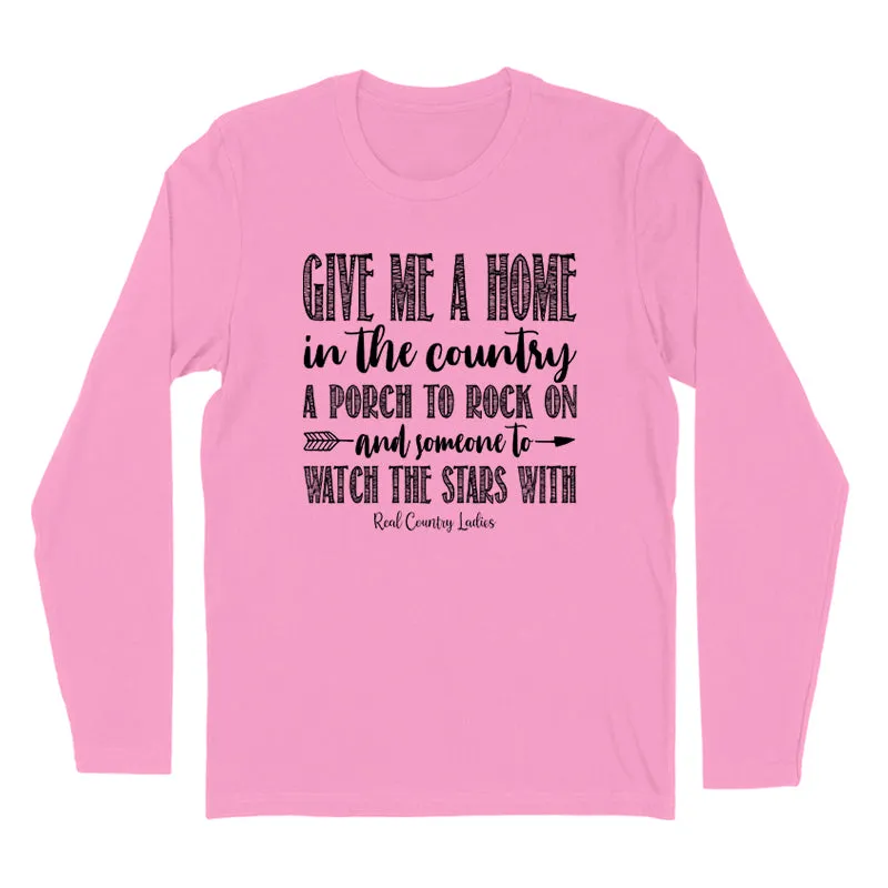 Give Me A Home In The Country Black Print Hoodies & Long Sleeves