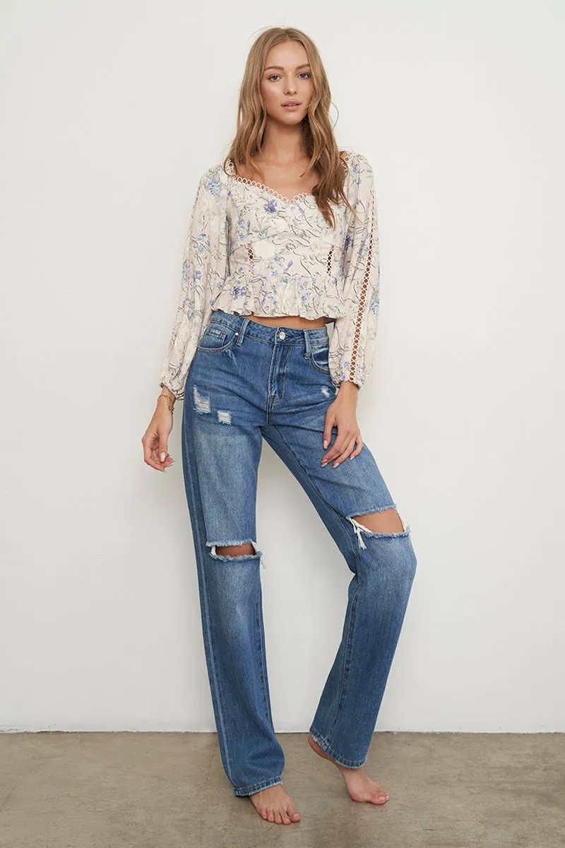 High Rise Relaxed Straight Jeans