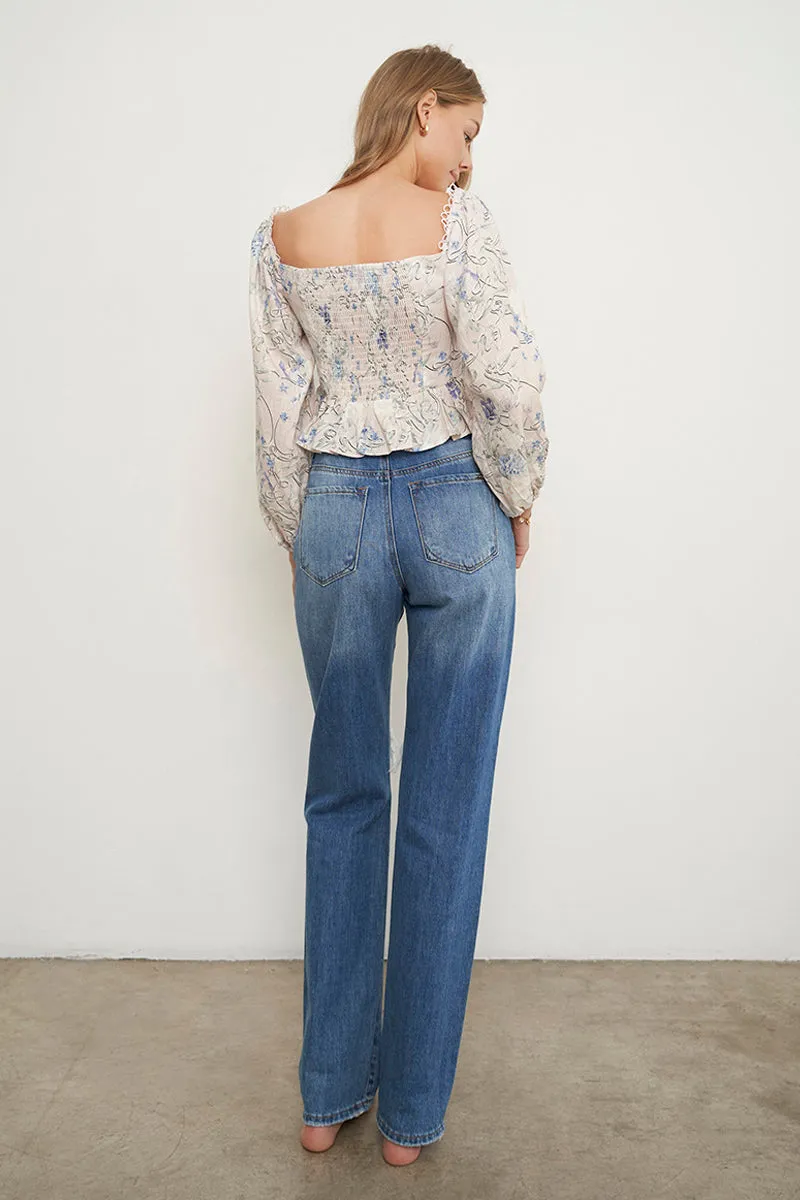 High Rise Relaxed Straight Jeans