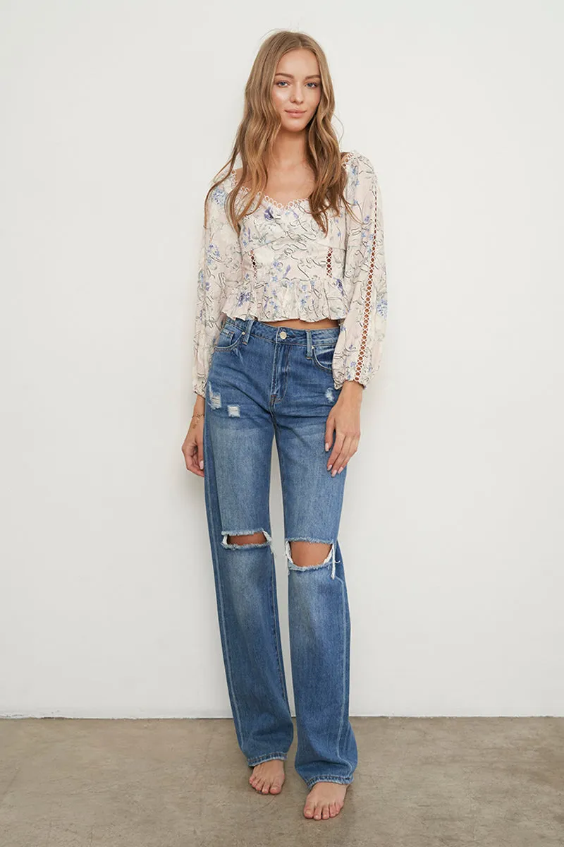 High Rise Relaxed Straight Jeans