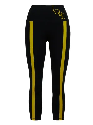High-Waisted Pocket Capri Legging - Love Print