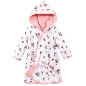 Hudson Baby Cotton Rich Bathrobe, Pink Peony