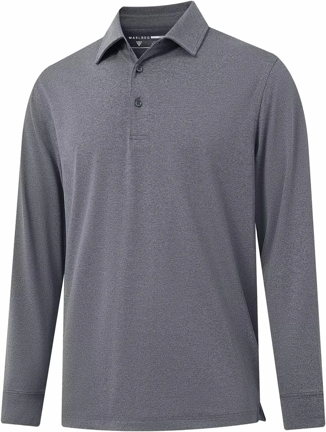 M MAELREG Golf Shirts for Men Dry Fit Performance Moisture Wicking Casual Heather Collared Long Sleeve Polo Shirts for Men