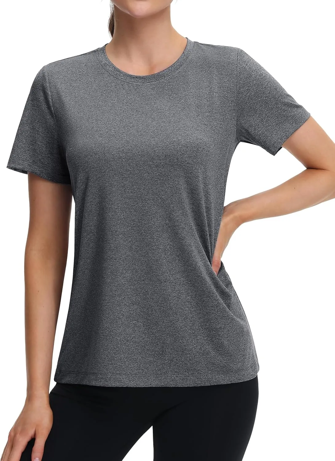 MAGCOMSEN Women's Tops Short Sleeve Workout Shirts UPF 50  Quick Dry Athletic Running Swim Rash Guard