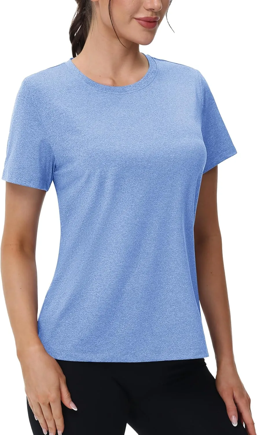MAGCOMSEN Women's Tops Short Sleeve Workout Shirts UPF 50  Quick Dry Athletic Running Swim Rash Guard