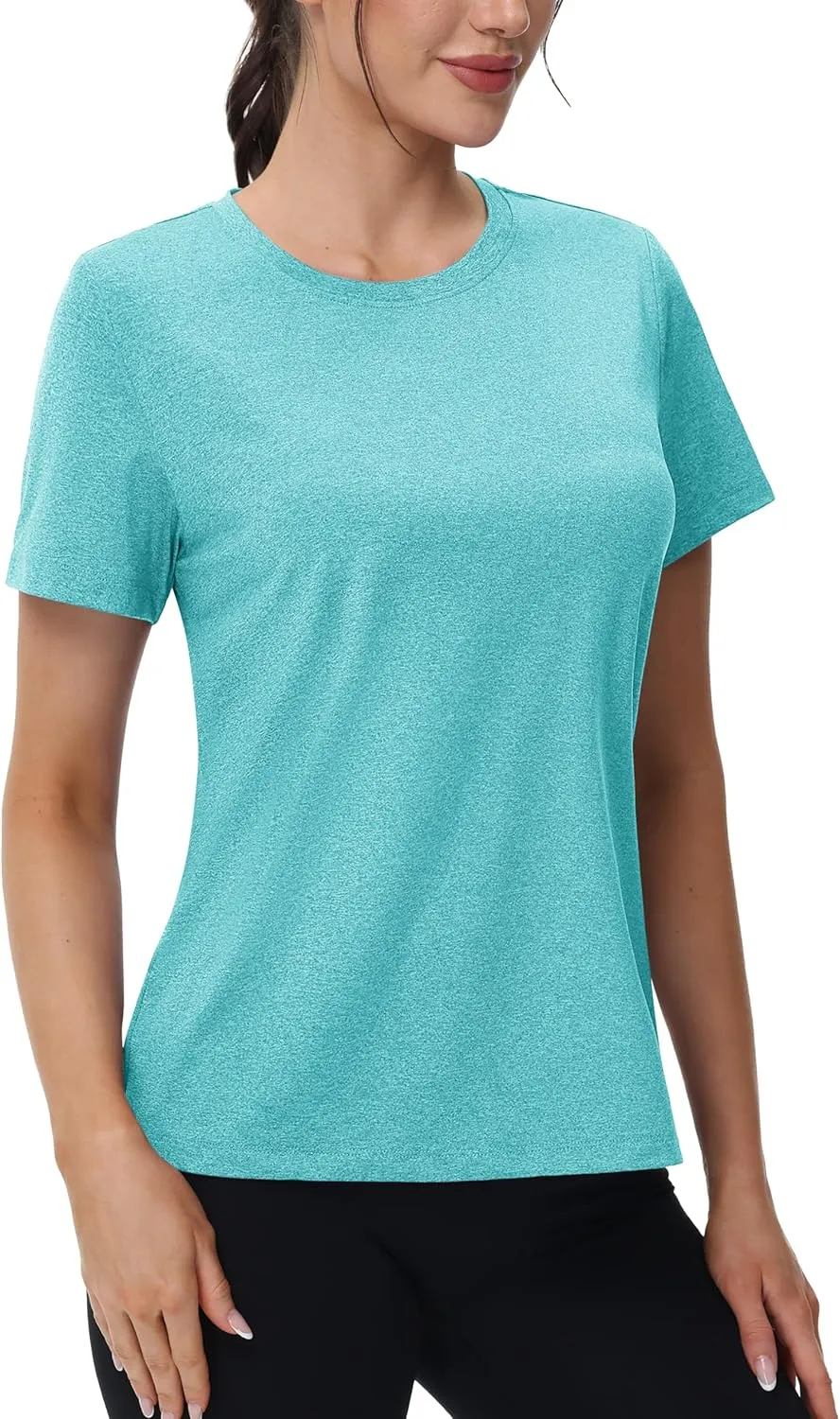 MAGCOMSEN Women's Tops Short Sleeve Workout Shirts UPF 50  Quick Dry Athletic Running Swim Rash Guard
