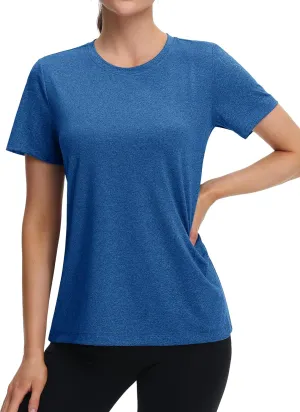 MAGCOMSEN Women's Tops Short Sleeve Workout Shirts UPF 50  Quick Dry Athletic Running Swim Rash Guard