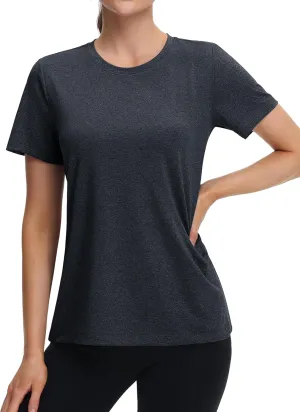 MAGCOMSEN Women's Tops Short Sleeve Workout Shirts UPF 50  Quick Dry Athletic Running Swim Rash Guard