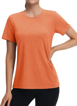 MAGCOMSEN Women's Tops Short Sleeve Workout Shirts UPF 50  Quick Dry Athletic Running Swim Rash Guard
