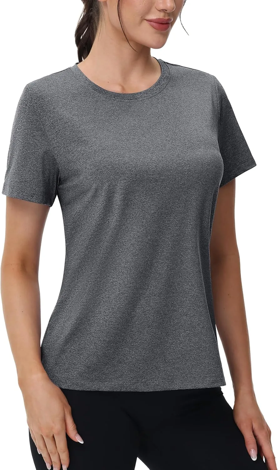 MAGCOMSEN Women's Tops Short Sleeve Workout Shirts UPF 50  Quick Dry Athletic Running Swim Rash Guard