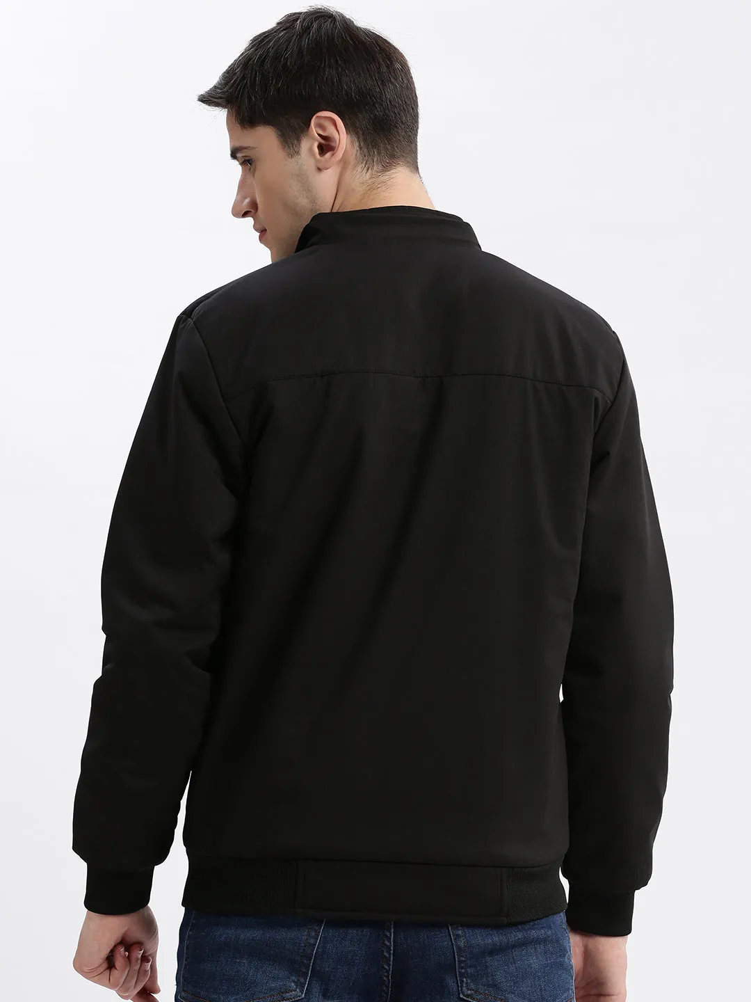 Men Black Hooded Windcheater Rapid-Dry Taslon Bomber Jacket