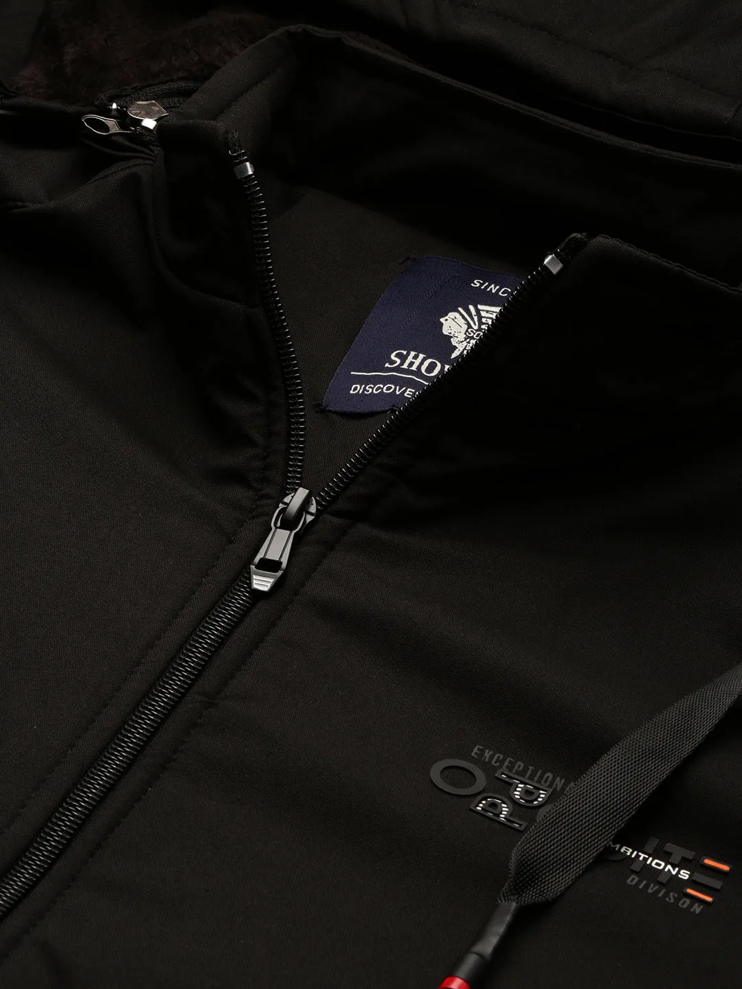 Men Black Hooded Windcheater Rapid-Dry Taslon Bomber Jacket