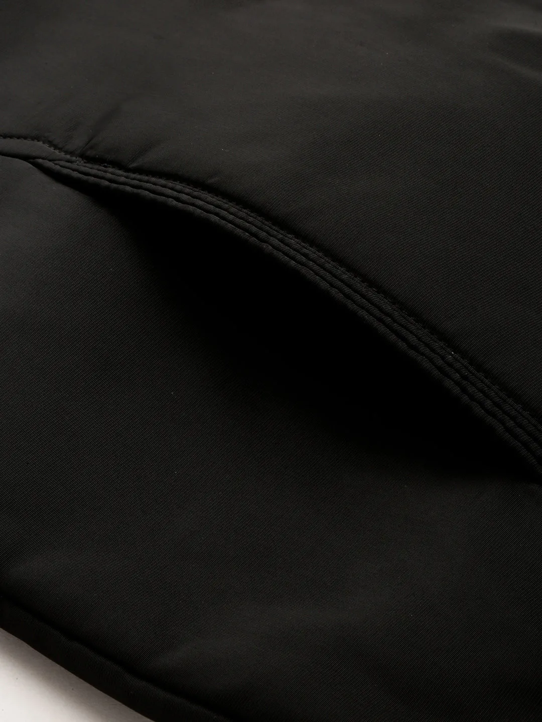 Men Black Mock Collar Bomber Jacket