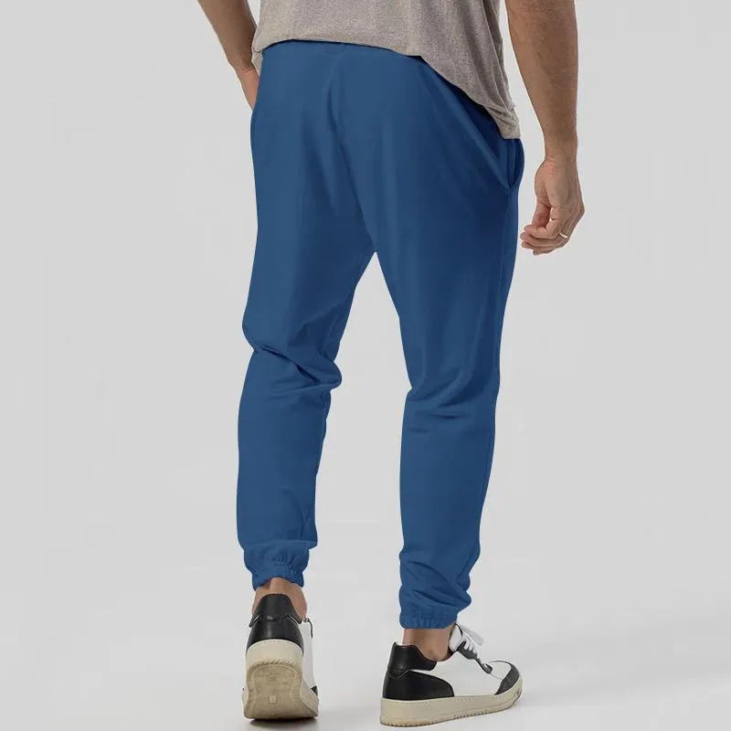 Men's Classic Casual Sports Solid Solor Elastic Waist Cuff Pants 95215917K