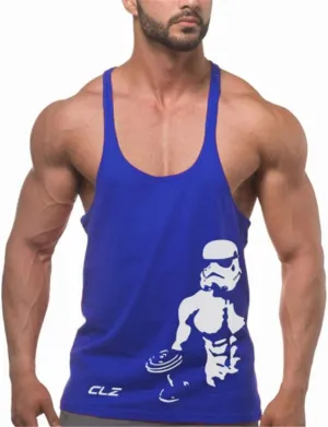 Men's Gym Stringer Tank Tops Y-Back Workout Muscle Tee Sleeveless Fitness Bodybuilding T Shirts