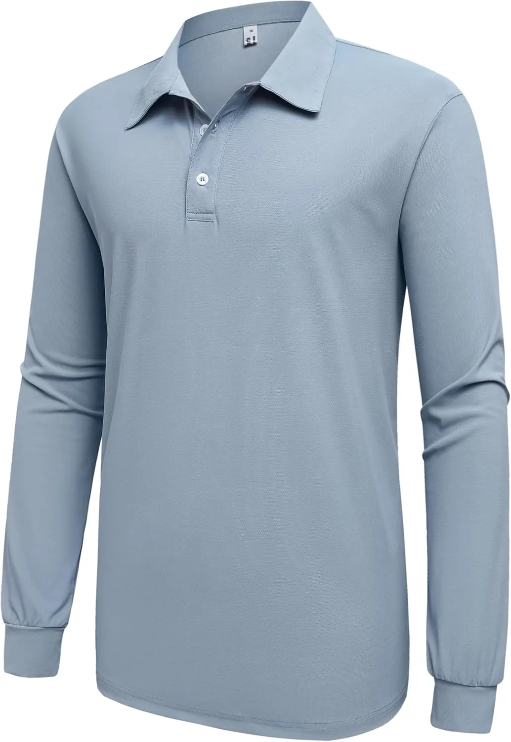 Mens Polo Shirt Long Sleeve Golf Collared Shirts Quicky Dry Moisture Wicking Performance Lightweight Soft Polo