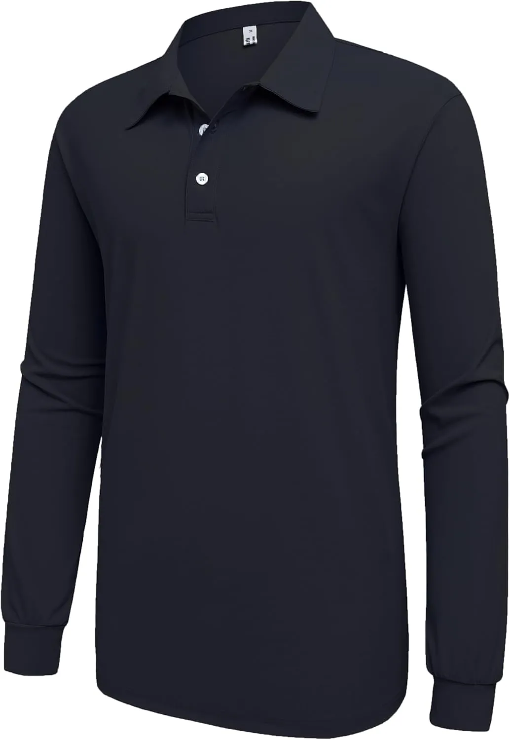 Mens Polo Shirt Long Sleeve Golf Collared Shirts Quicky Dry Moisture Wicking Performance Lightweight Soft Polo