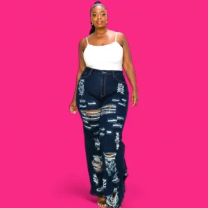 Novi Brazen - loose fit distressed denim jeans