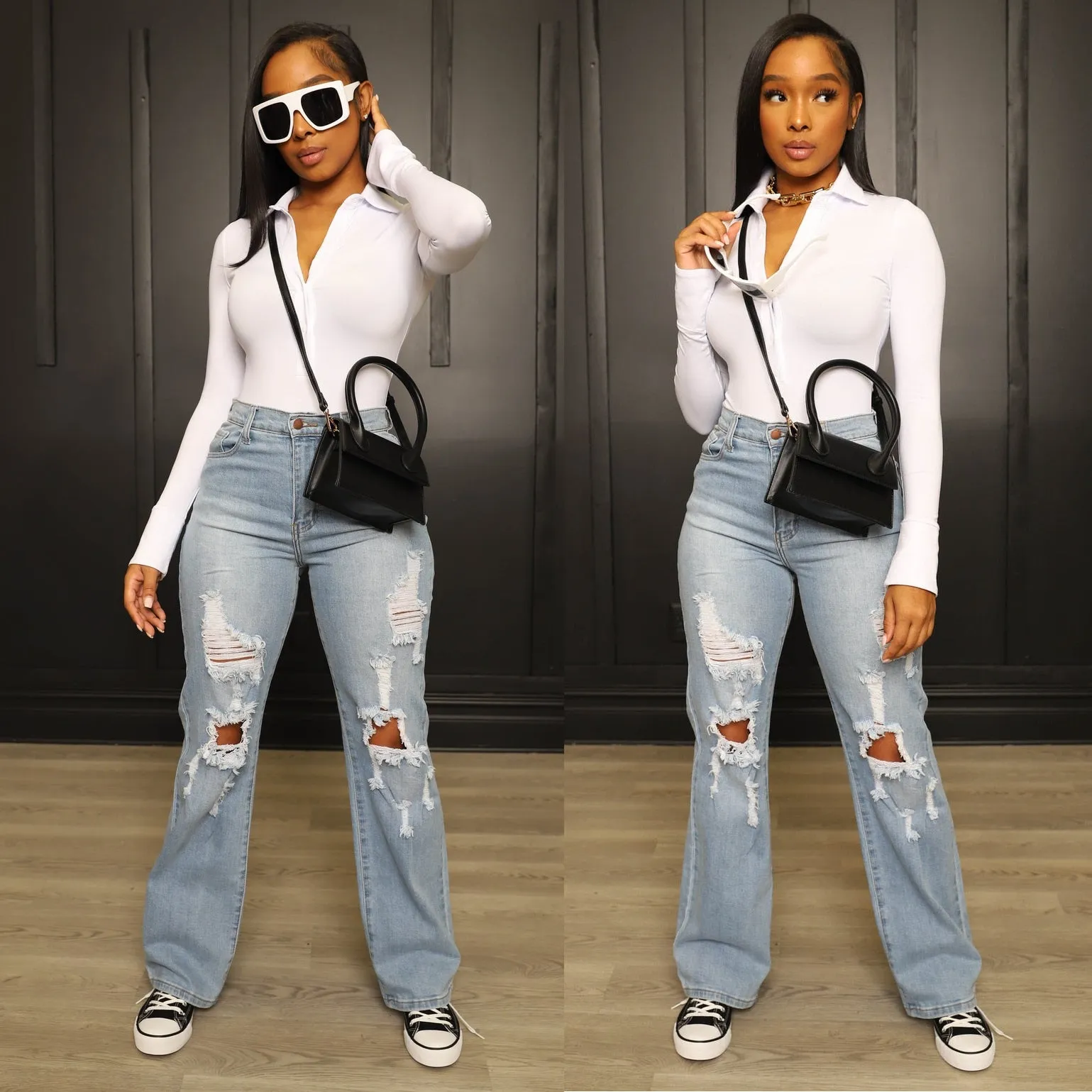 Olivia's Distressed Denim: Baggy and Beautiful