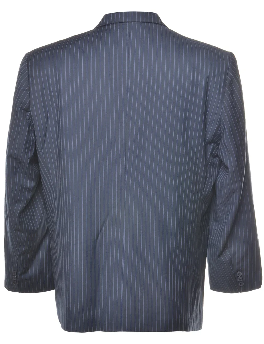 Pinstriped Navy Classic Blazer - L