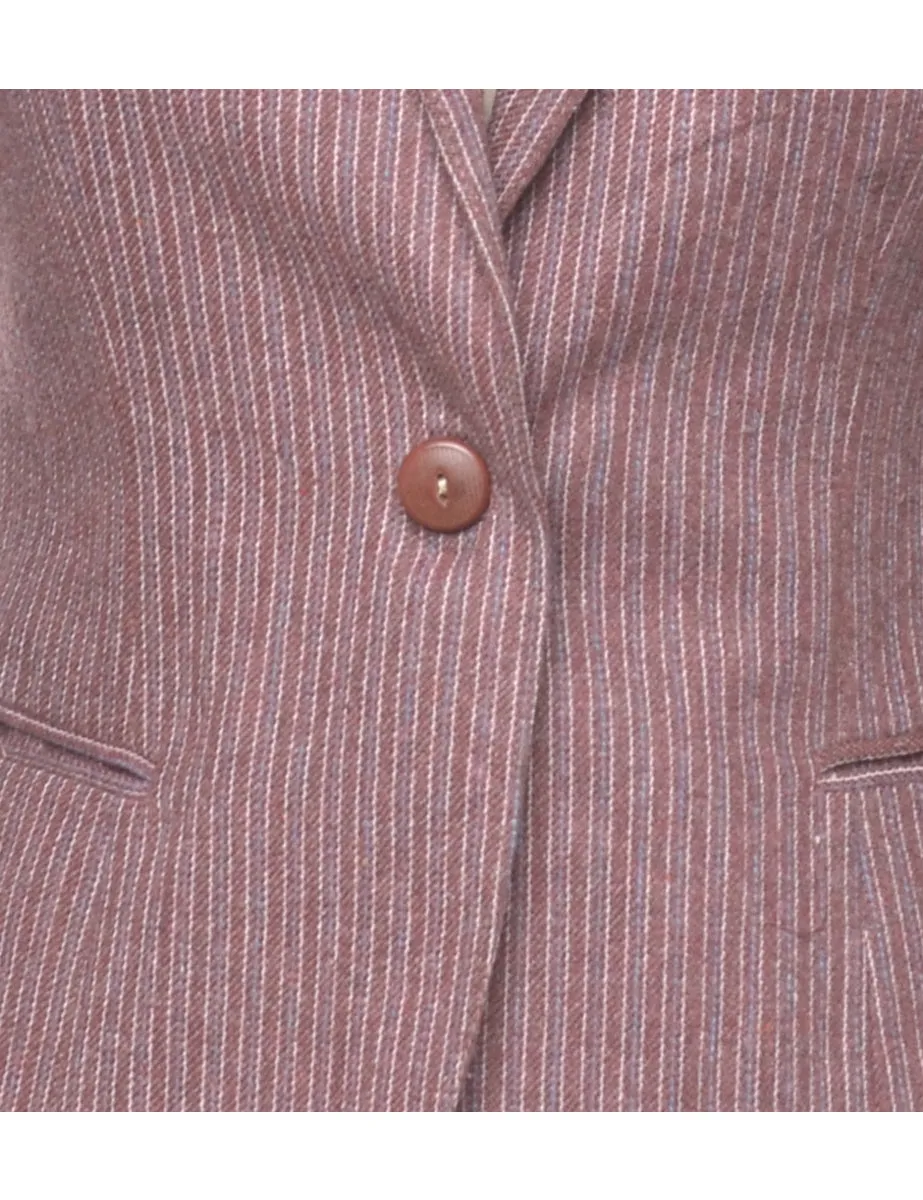 Pinstriped Plum Blazer - S