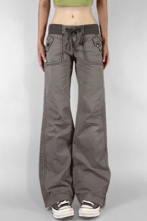 Pocket Lace Up Cargo Pants