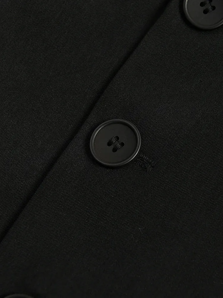 Pre Order:  Black Spliced Faux-Leather Blazer